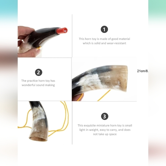 Viking Bull Horn Toy, Ox Horn, Noise Maker For Sports, Party Gifts, Noisemaker - Picture 3 of 7